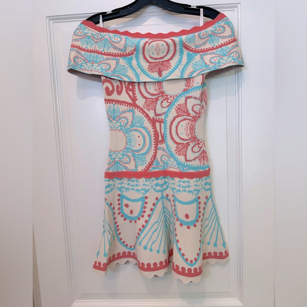 NEW Foxiedox Winnie off shoulder mini dress multi color - Picture 2 of 15